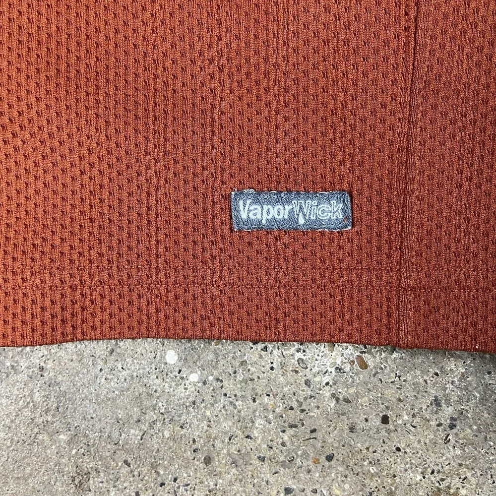 The North Face 1/4 Zip Size Large Orange Long Sleeve Pullover Vaporwick Mockneck